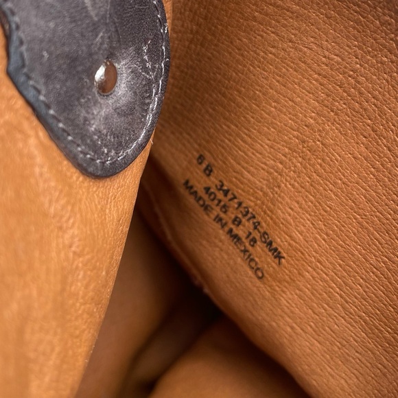 LIKE NEW FRYE Melissa Double Button Lug Distressed Charcoal Leather Riding Boots - Picture 13 of 16